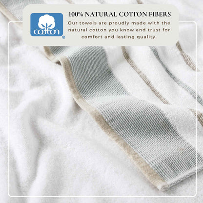 Decorative Cotton Stripe Bath Towel Set - Noelle Collection