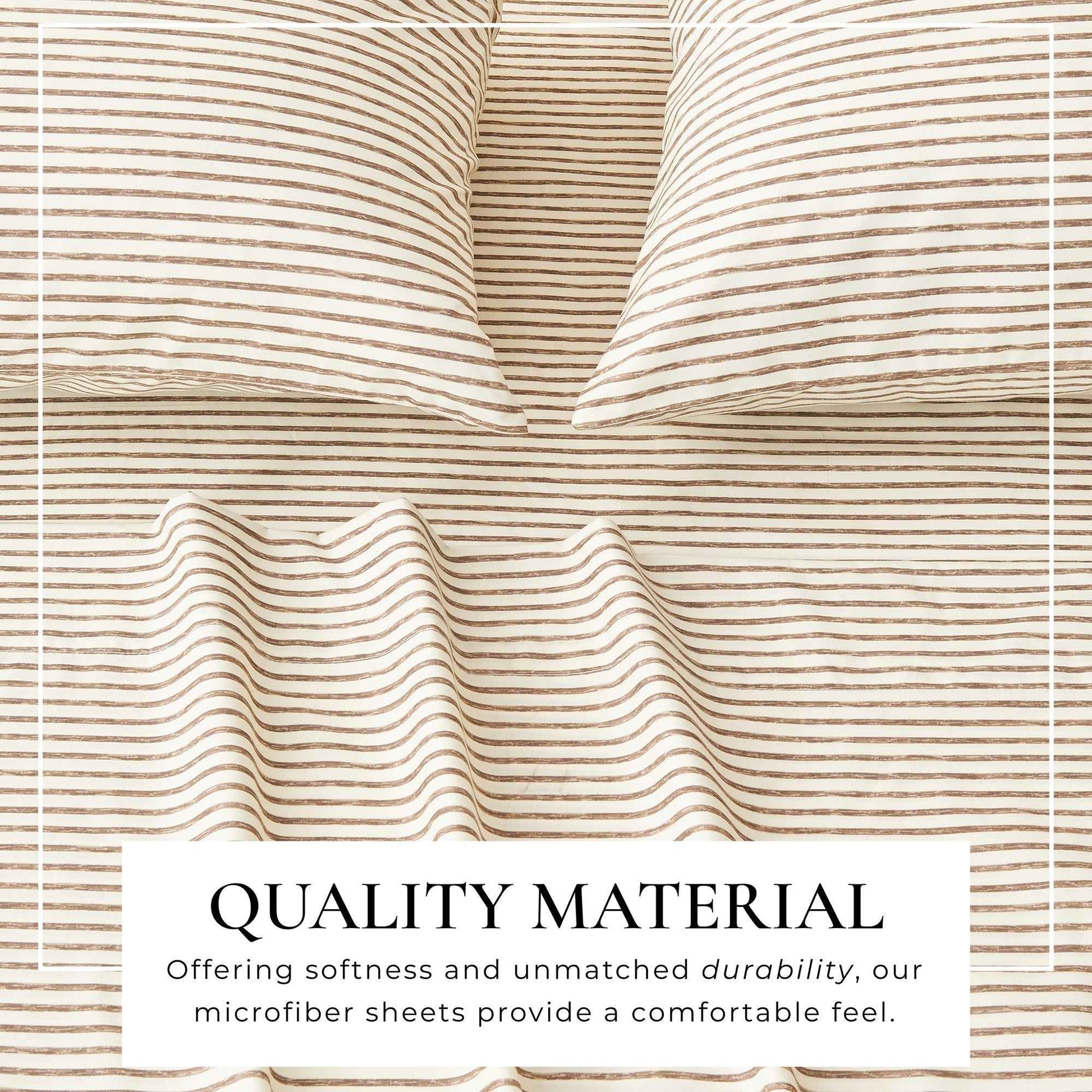 Striped Microfiber Sheet Set - Evette Collection
