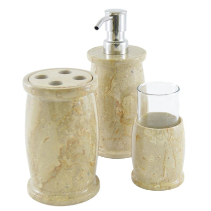 Marble Bathroom Accessories Set | Sahara Beige Marble - PoshaBella