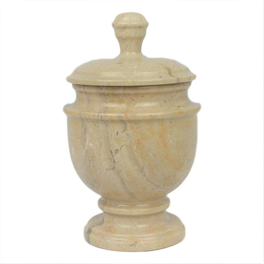 Marble Canister - Luxury Bathroom Accessory of Sahara Beige Marble - PoshaBella