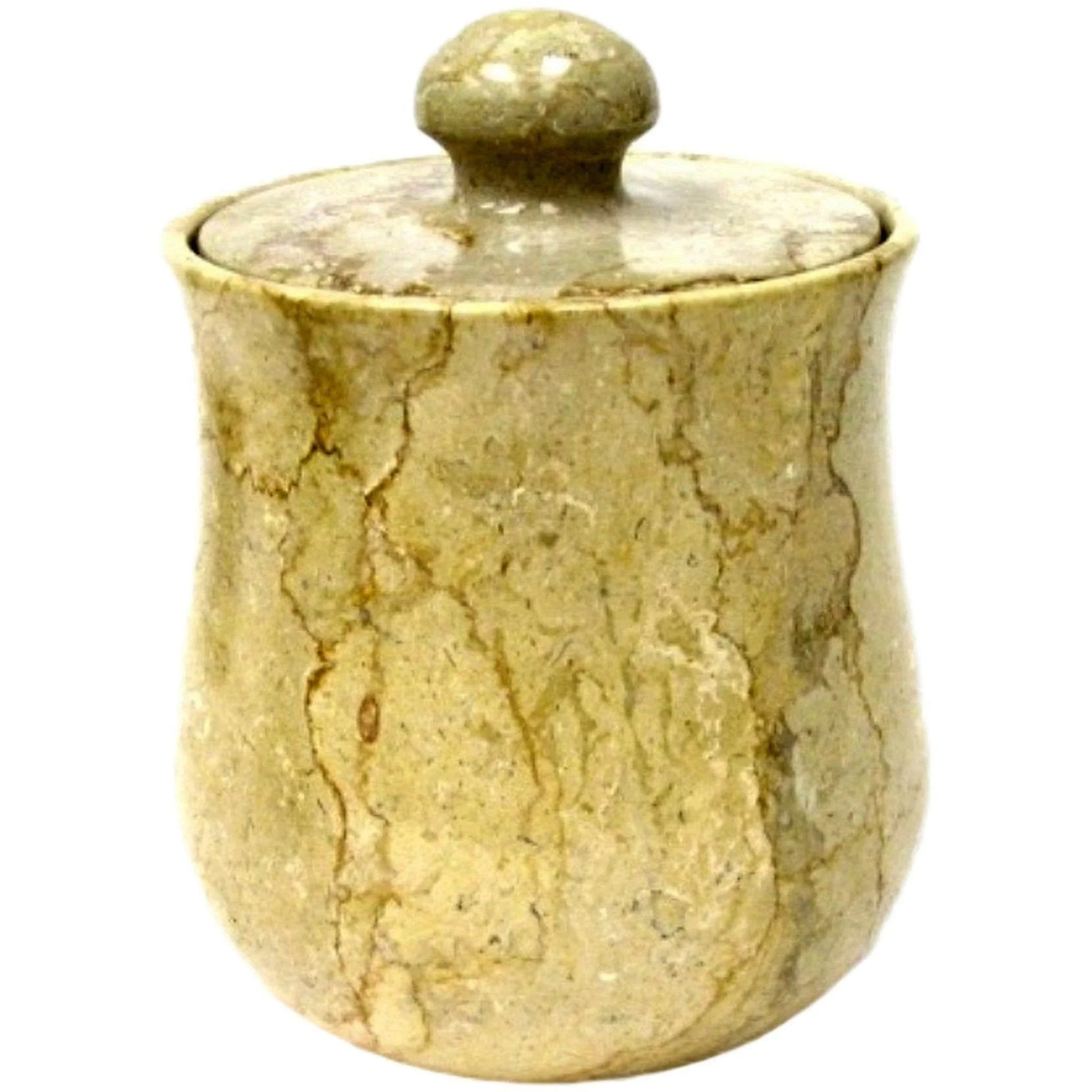 Marble Canister | Sahara Beige Marble 8-inch Modern Kitchen Canister - PoshaBella