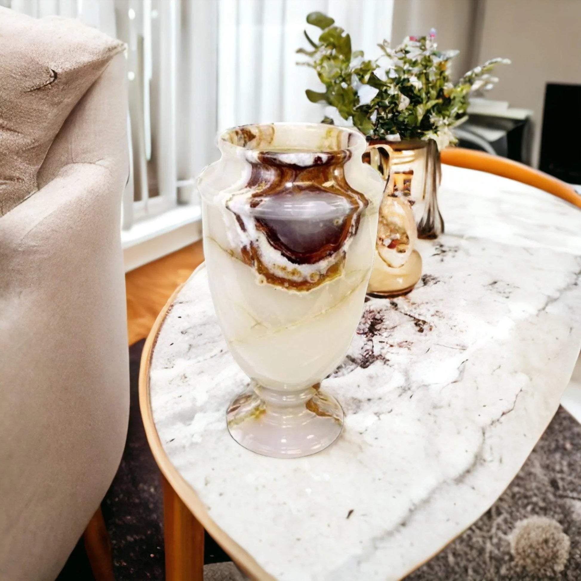 Marble Vase |13 inch White Onyx Decorative Vase - PoshaBella