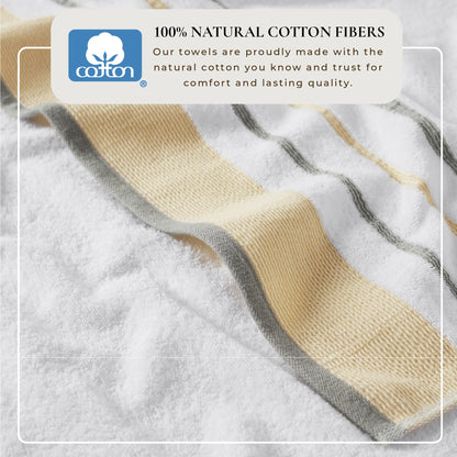 Decorative Cotton Stripe Bath Towel Set - Noelle Collection