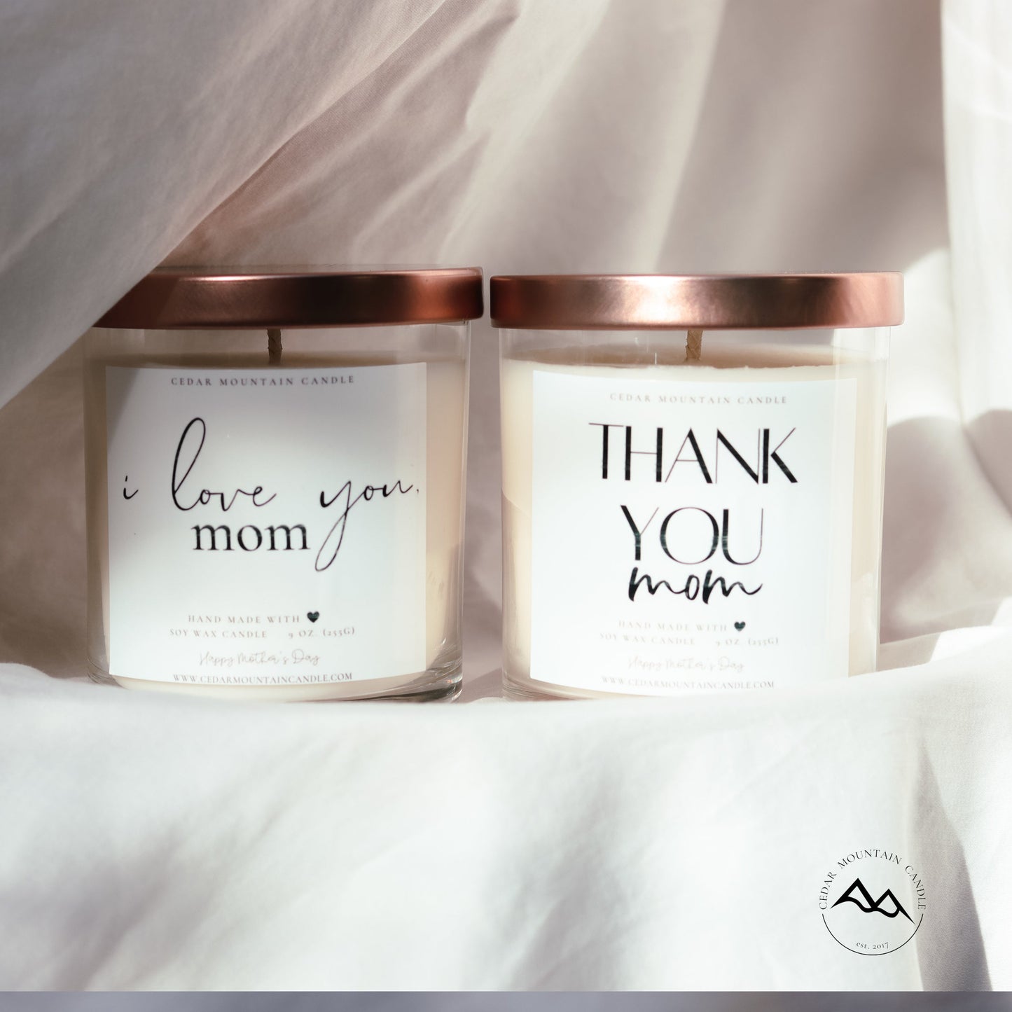 Happy Mother's Day - Mother's Day Soy Candle - 9 oz Glass Jar Candle - PoshaBella