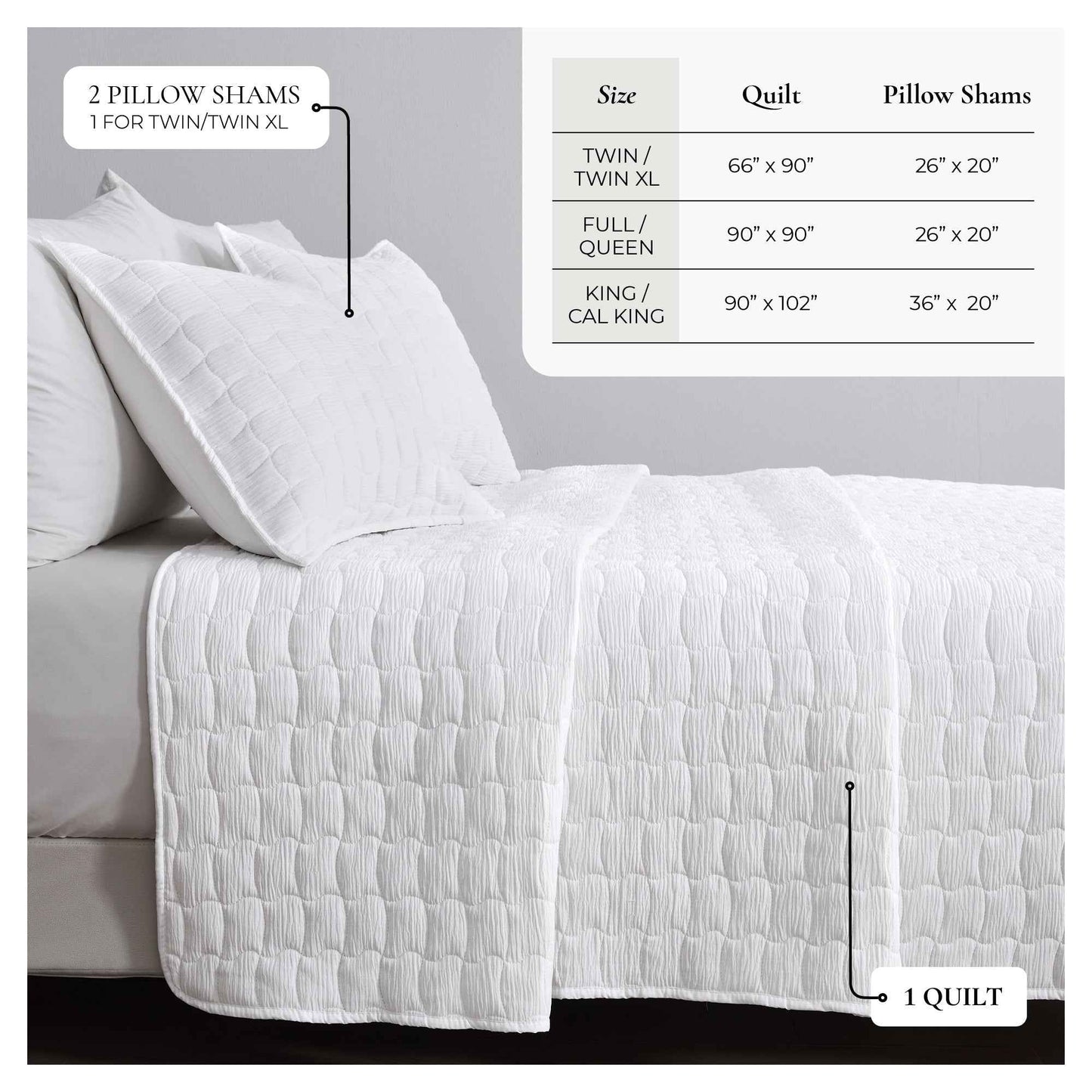 Gauze-Inspired Texture Quilt Set - Wave Stitch Collection