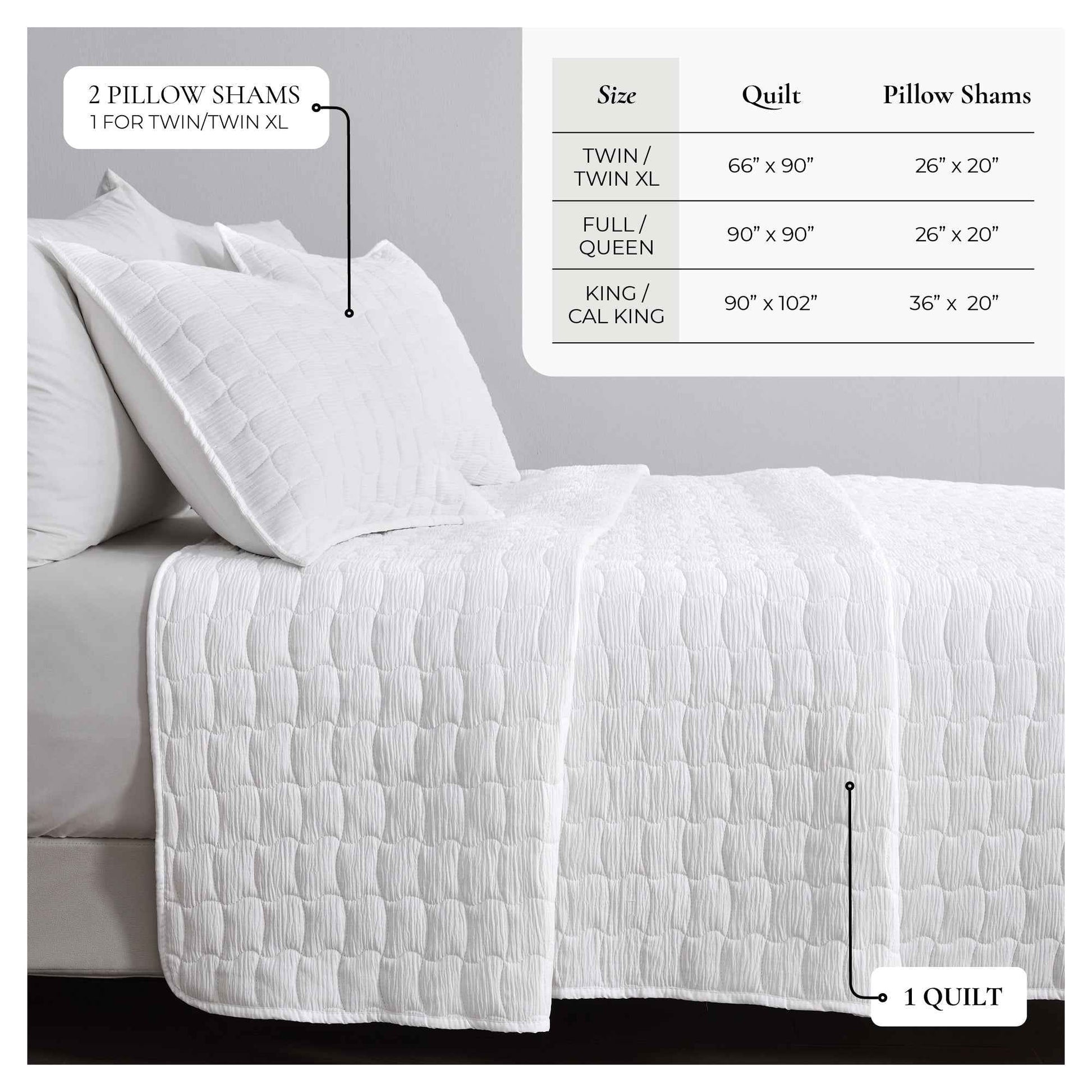 Gauze-Inspired Texture Quilt Set - Wave Stitch Collection