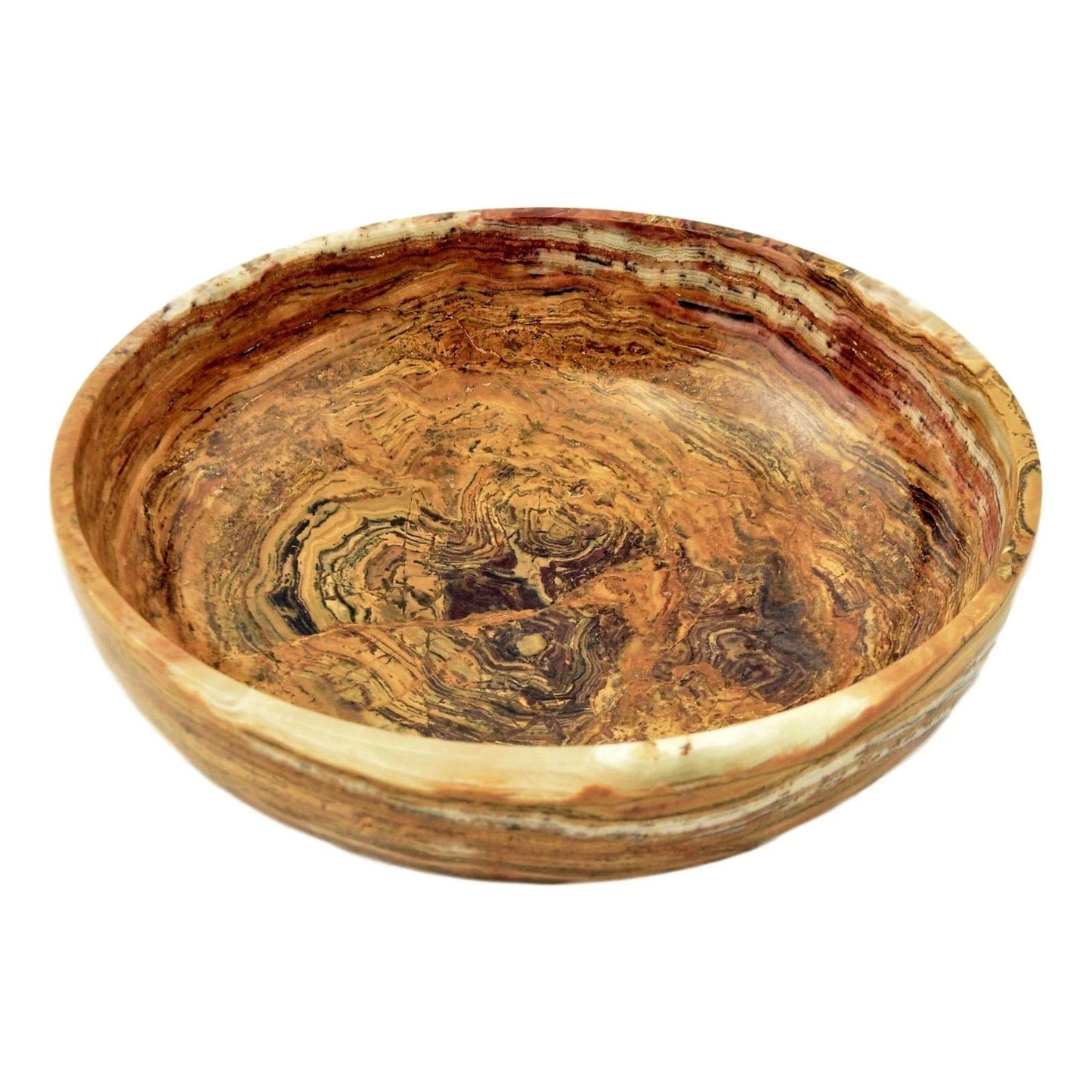 Multi Brown Onyx 8-inch Decorative Bowl - PoshaBella