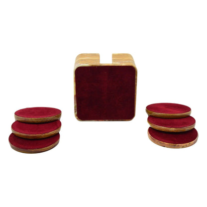 Multi Brown Onyx Coasters with Square Holder - PoshaBella