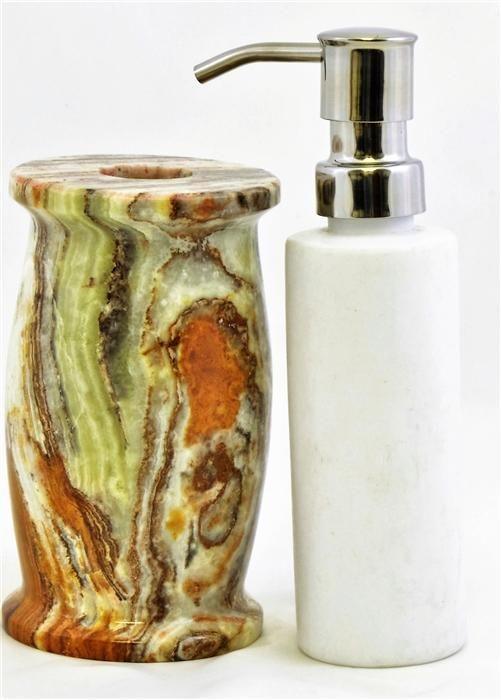 Multi Green Onyx Liquid Soap & Lotion Dispensers - PoshaBella