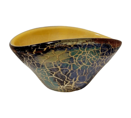 Murano Style 9-inches Glass Decorative Bowl - PoshaBella