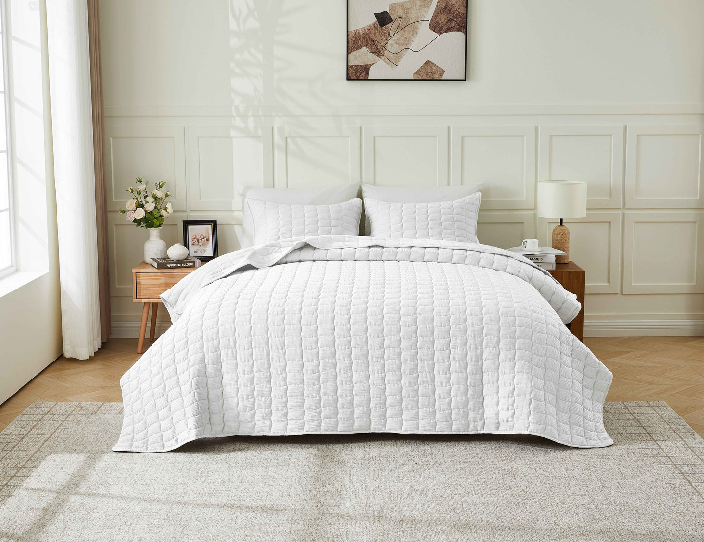 Gauze-Inspired Texture Quilt Set - Wave Stitch Collection