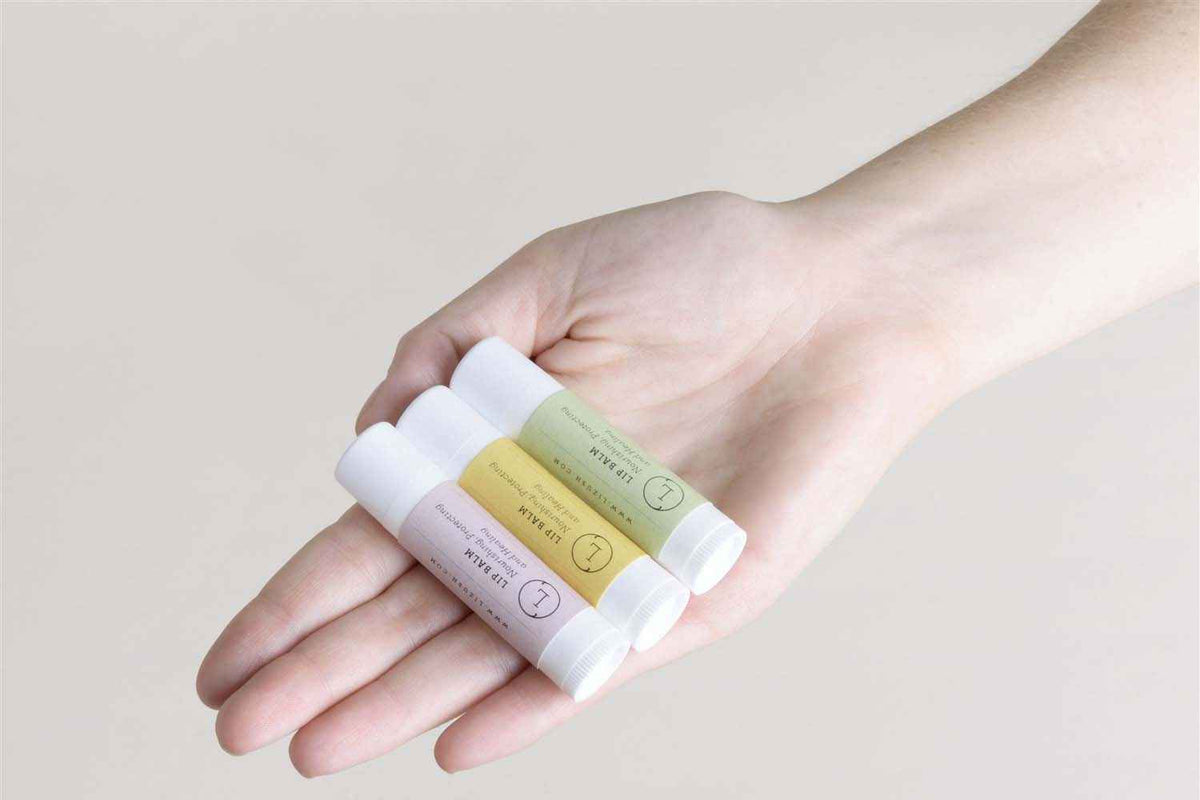 Natural Unscented Lip Balm – Set of 3