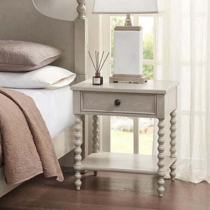Nightstand With 1 Drawer And Turned Legs