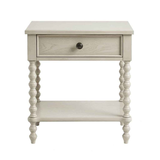Nightstand With 1 Drawer And Turned Legs