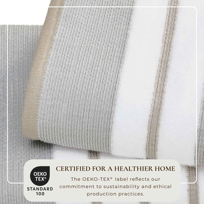 Decorative Cotton Stripe Bath Towel Set - Noelle Collection