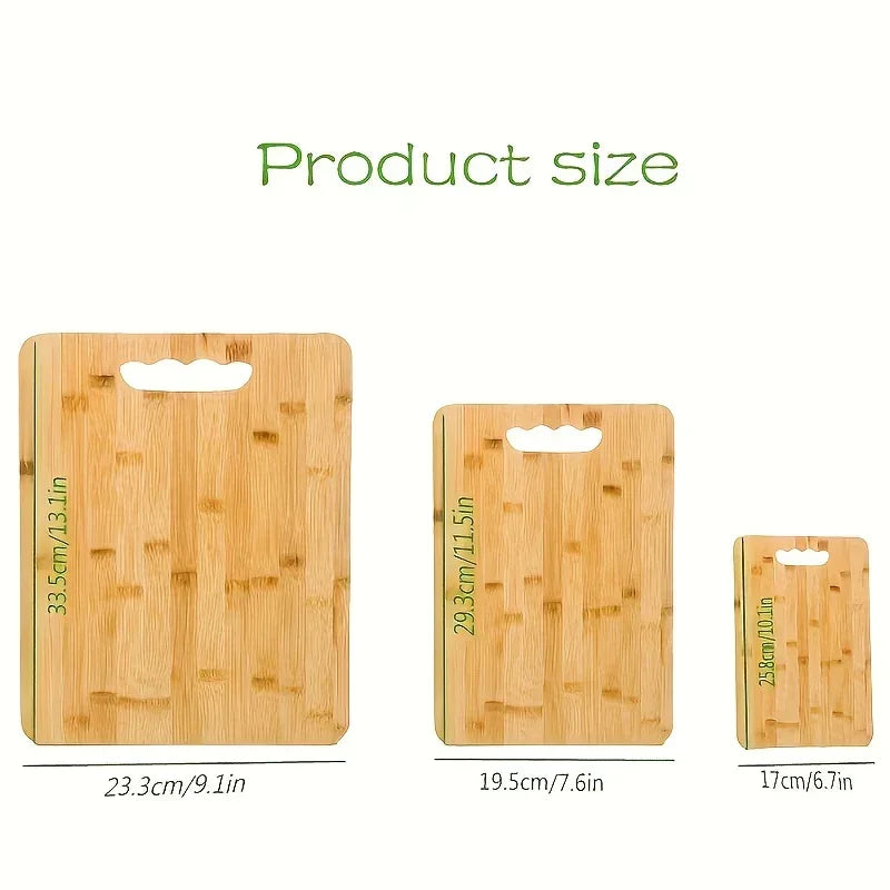 Non-Toxic Bamboo Set of 3 Chopping Boards