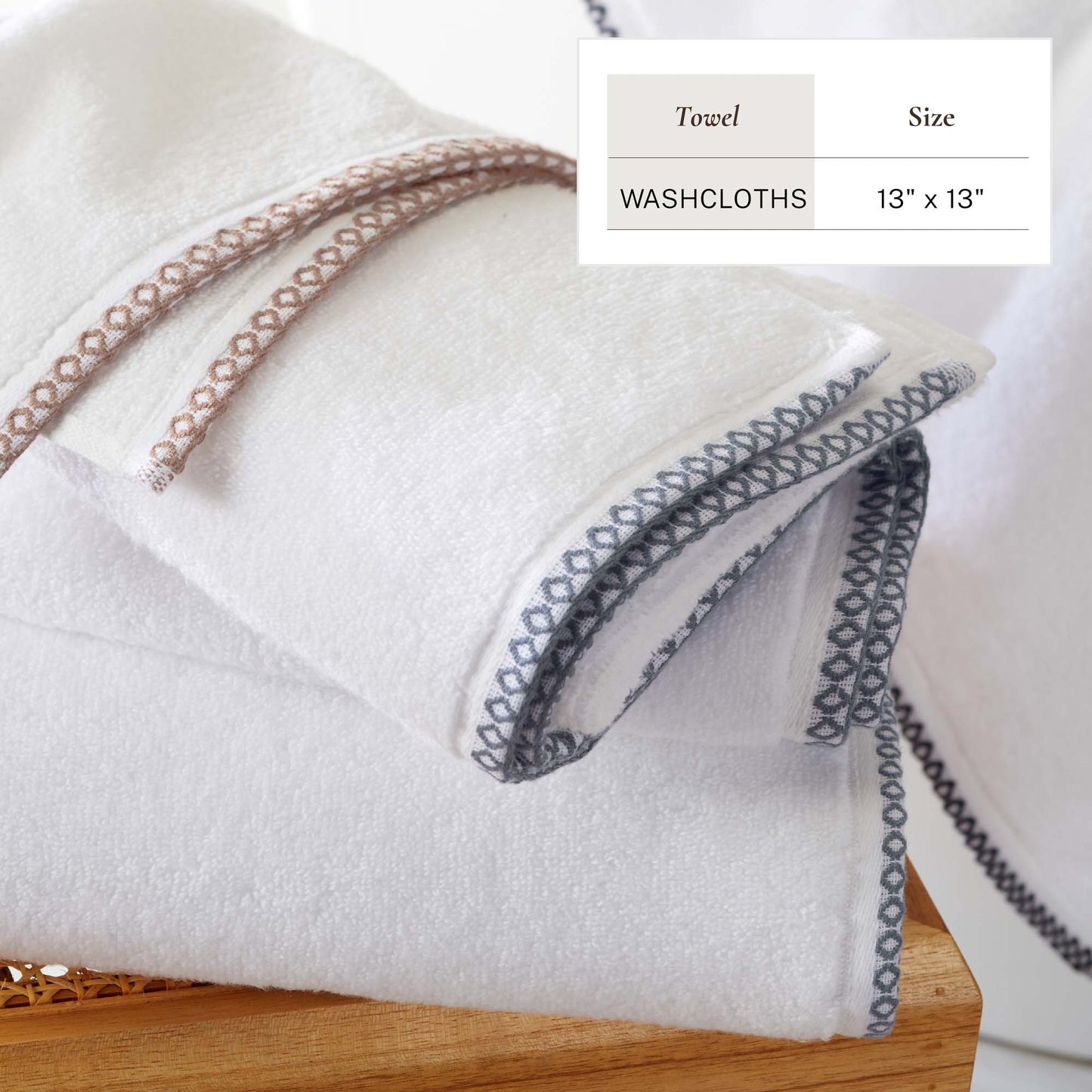 Cotton Border-Stitched 6-Piece Towel Set - Valery Collection
