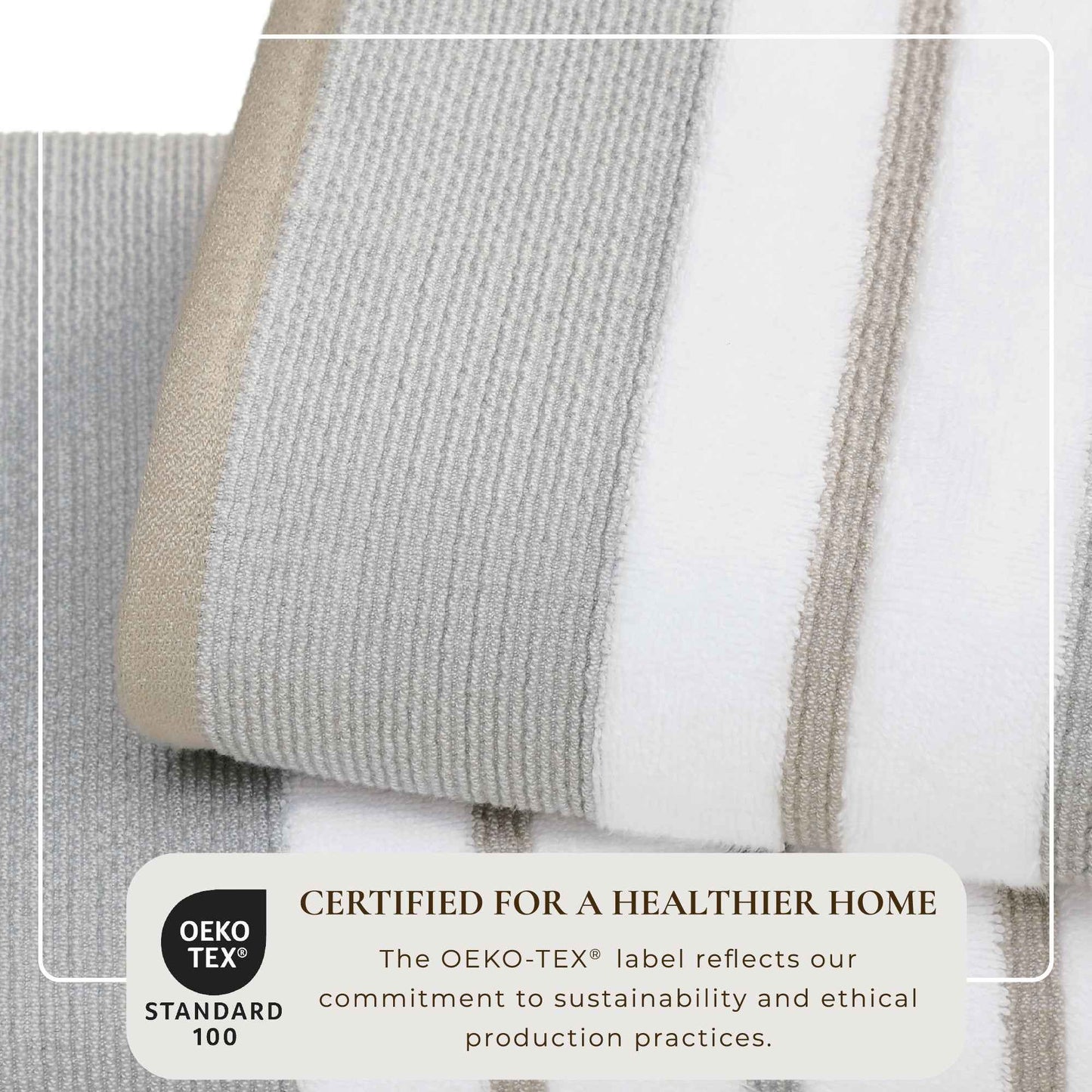 Decorative Cotton Stripe Bath Towel Set - Noelle Collection