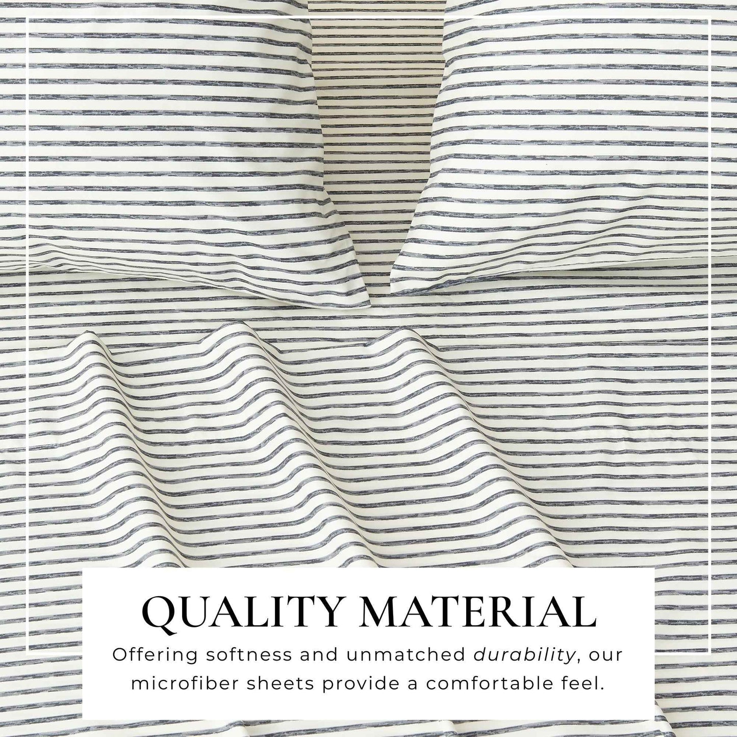 Striped Microfiber Sheet Set - Evette Collection