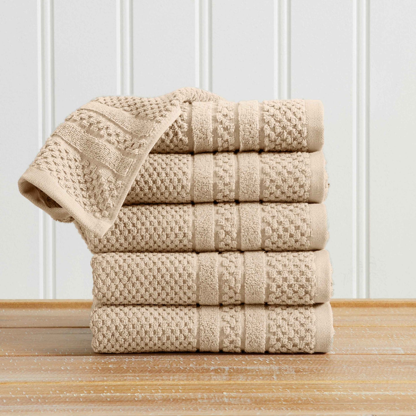 100% Cotton Checkered Jacquard Bath Towel Set - Giuliana Collection