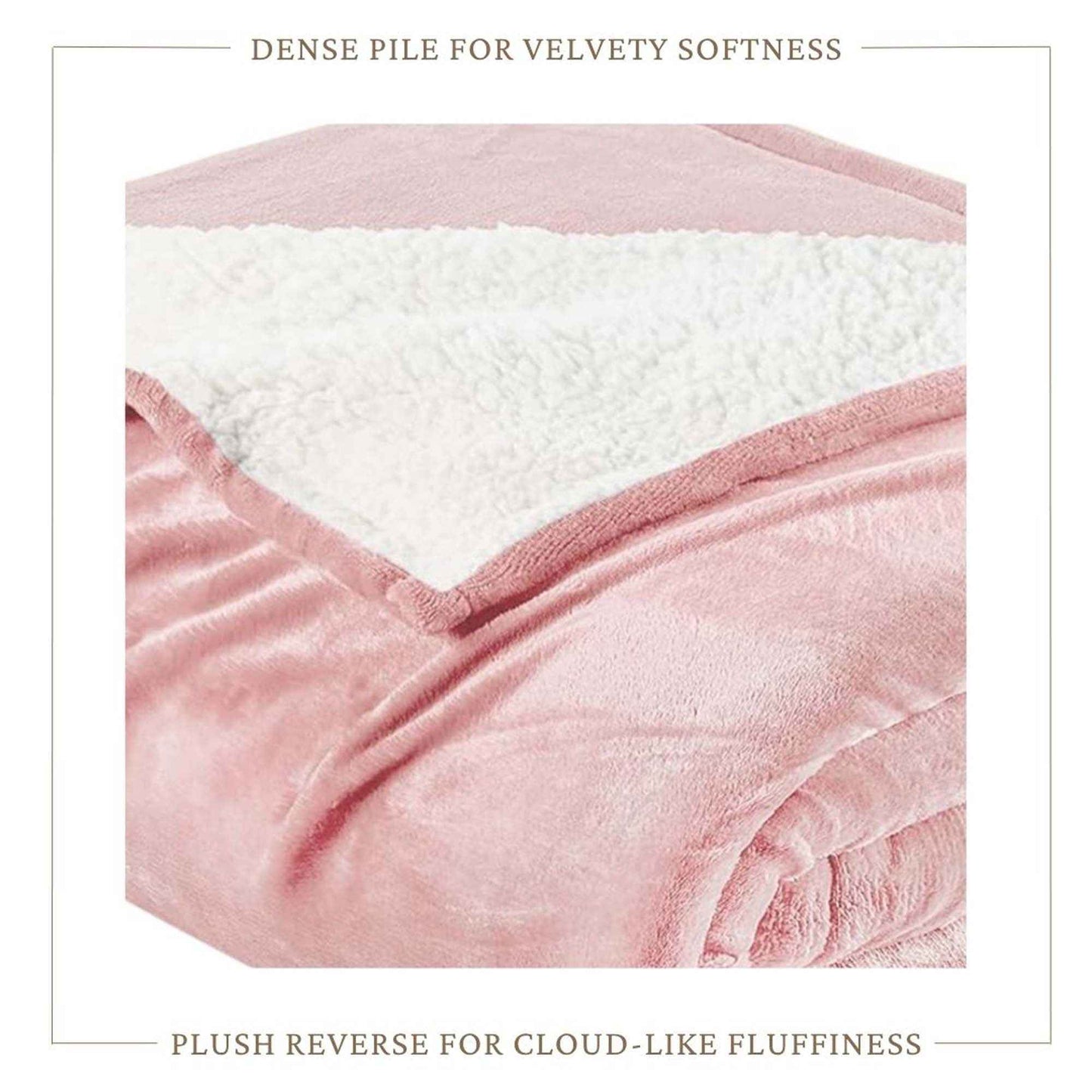 Velvet Plush Sherpa Bed Blanket - Sherpa Fleece Collection