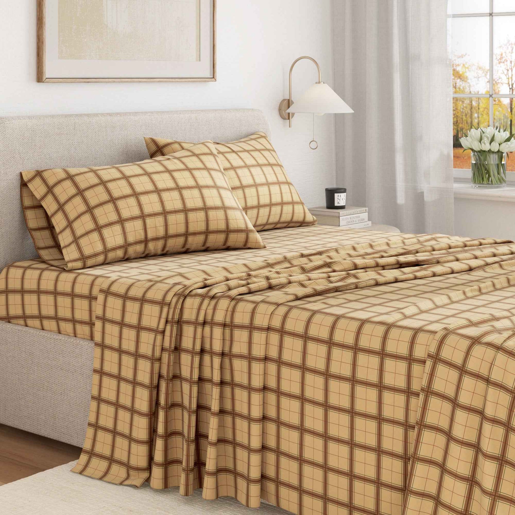 Turkish Cotton Flannel Sheet Set - Plaid & Stripe Collection