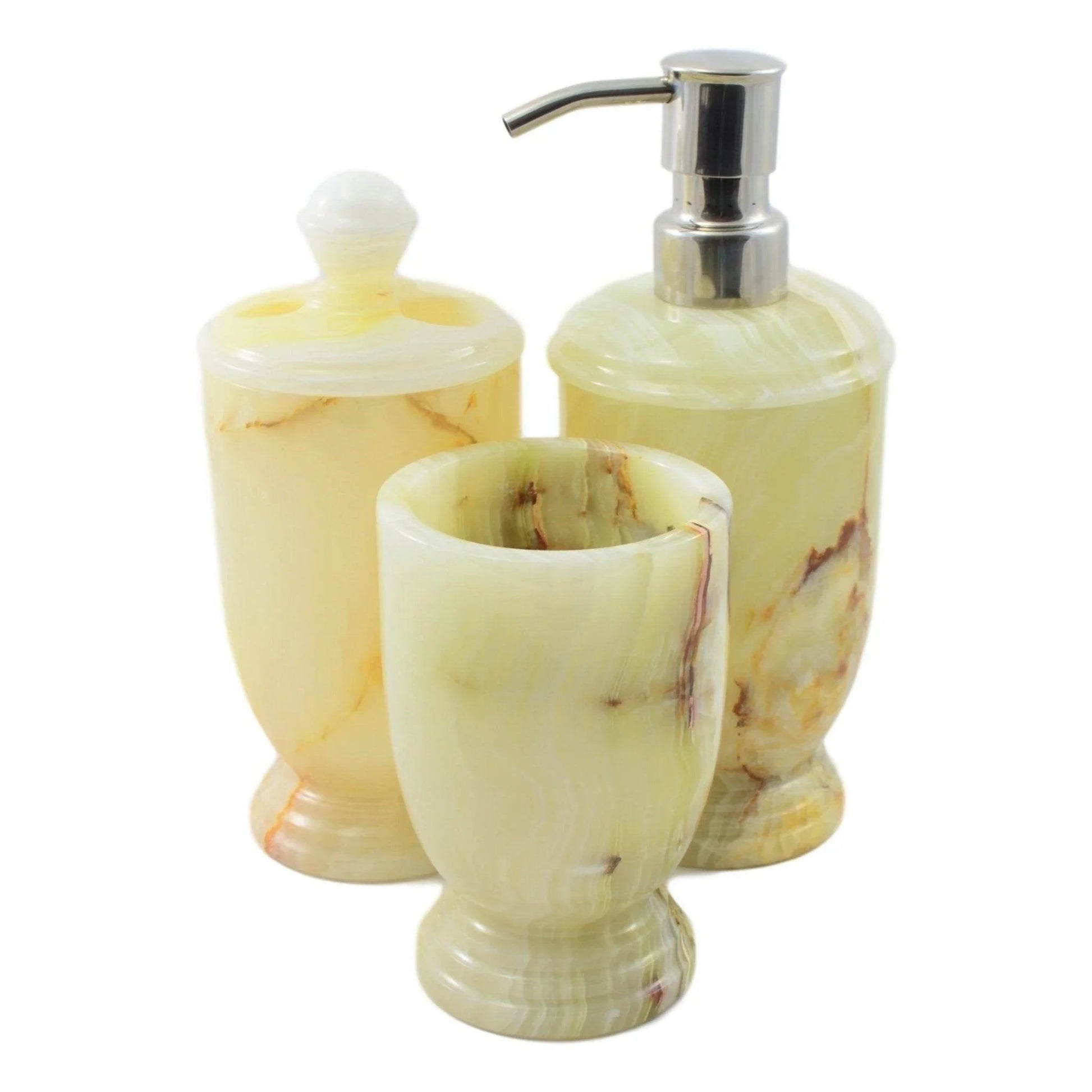 Onyx Marble | Pistachio Onyx 3-Piece Bathroom Set - PoshaBella
