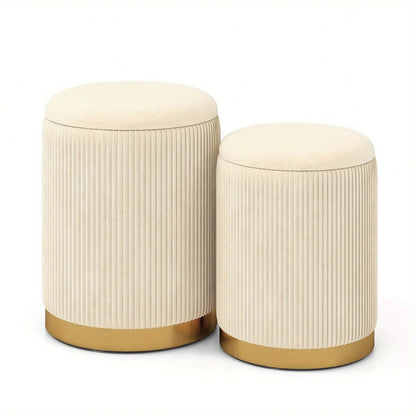 Ottoman - Hidden Leather Round