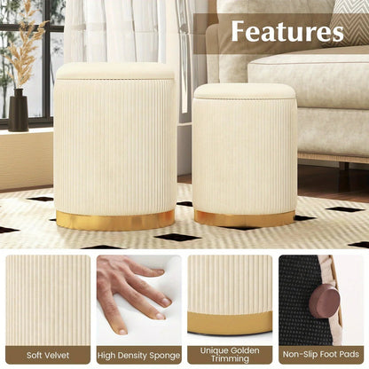 Ottoman - Hidden Leather Round
