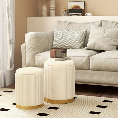 Ottoman - Hidden Leather Round