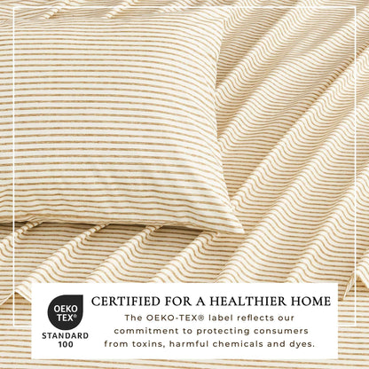 Striped Microfiber Sheet Set - Evette Collection