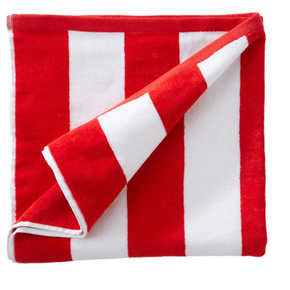 Cotton Velour Cabana Stripe Beach Towel - Novia Collection
