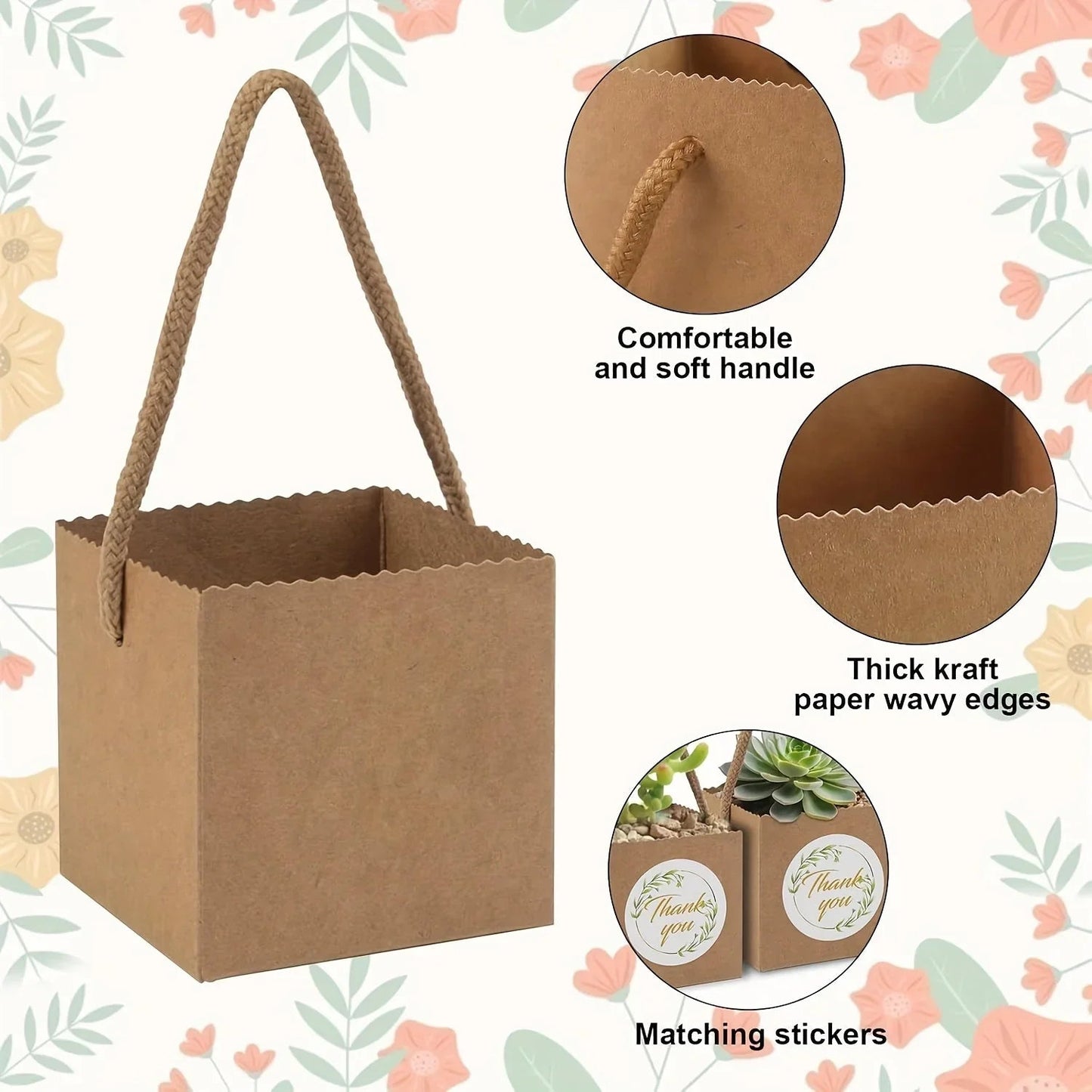 Paper Kraft Planter Bags for Plants and Gifts