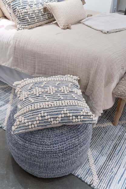 Pillow Case of Recycled Denim | Handwoven Collection - PoshaBella