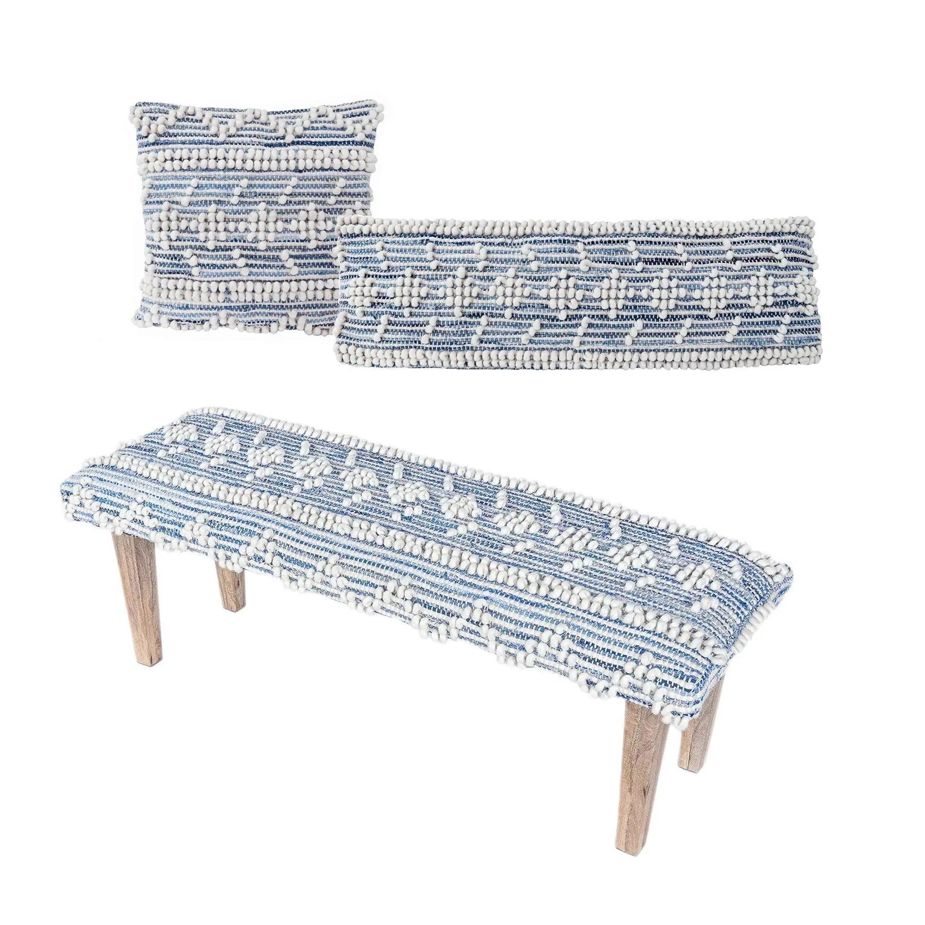 Pillow Case of Recycled Denim | Handwoven Collection - PoshaBella