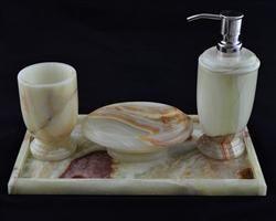 Pistachio Onyx Bathroom Accessories Set of Atlantic Collection - PoshaBella