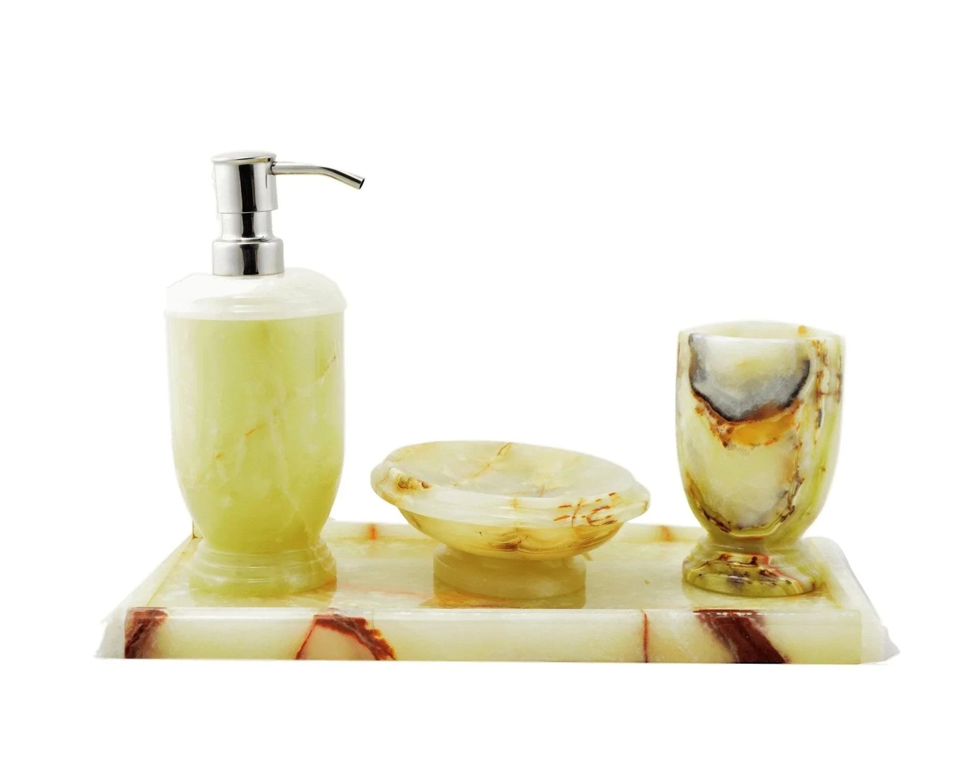 Pistachio Onyx Bathroom Accessories Set of Atlantic Collection - PoshaBella