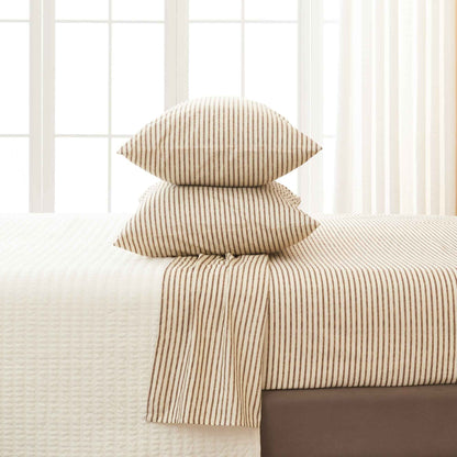 Striped Microfiber Sheet Set - Evette Collection