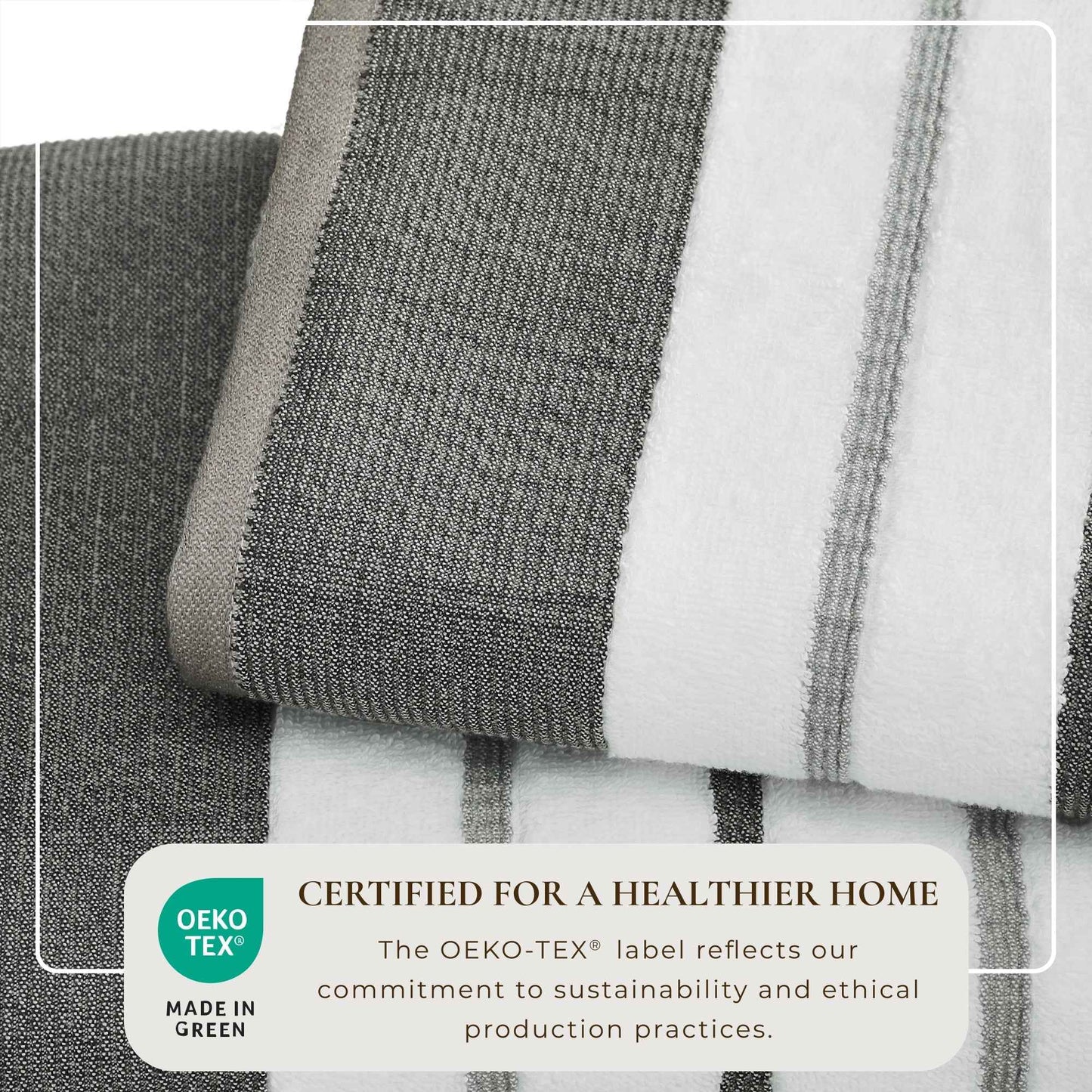 Decorative Cotton Stripe Bath Towel Set - Noelle Collection