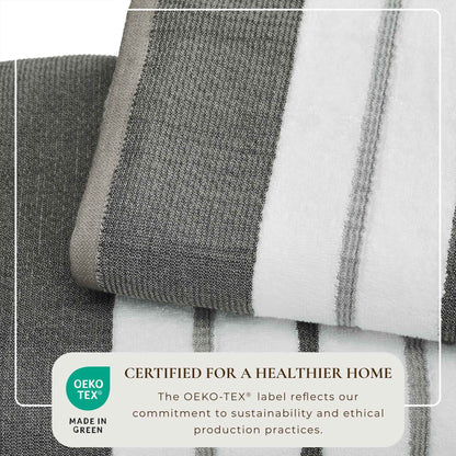 Decorative Cotton Stripe Bath Towel Set - Noelle Collection