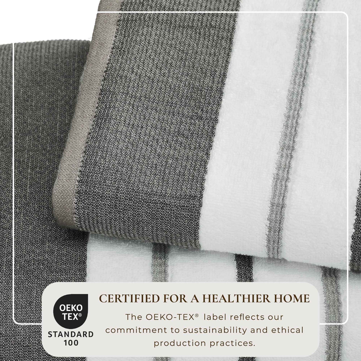 Decorative Cotton Stripe Bath Towel Set - Noelle Collection