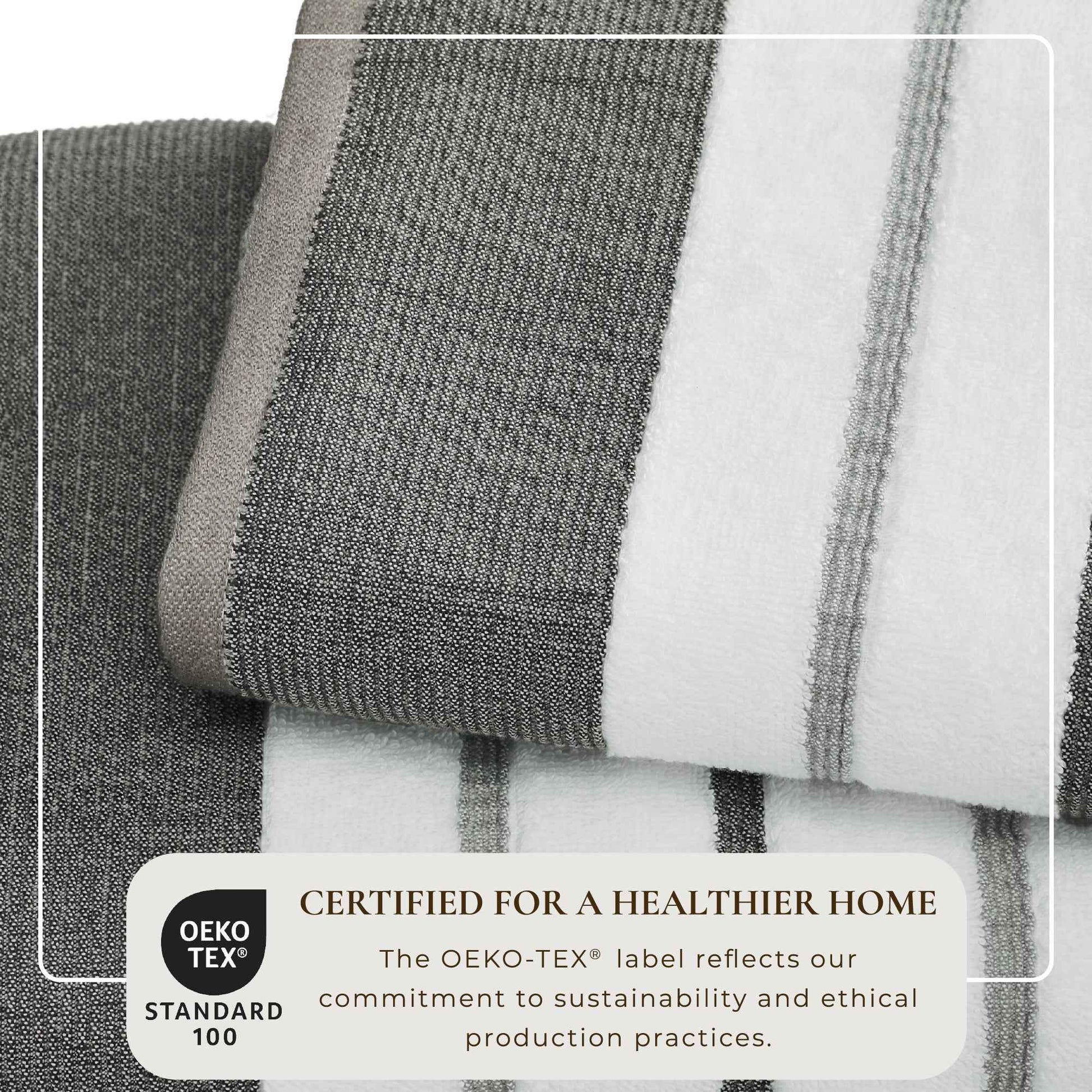 Decorative Cotton Stripe Bath Towel Set - Noelle Collection