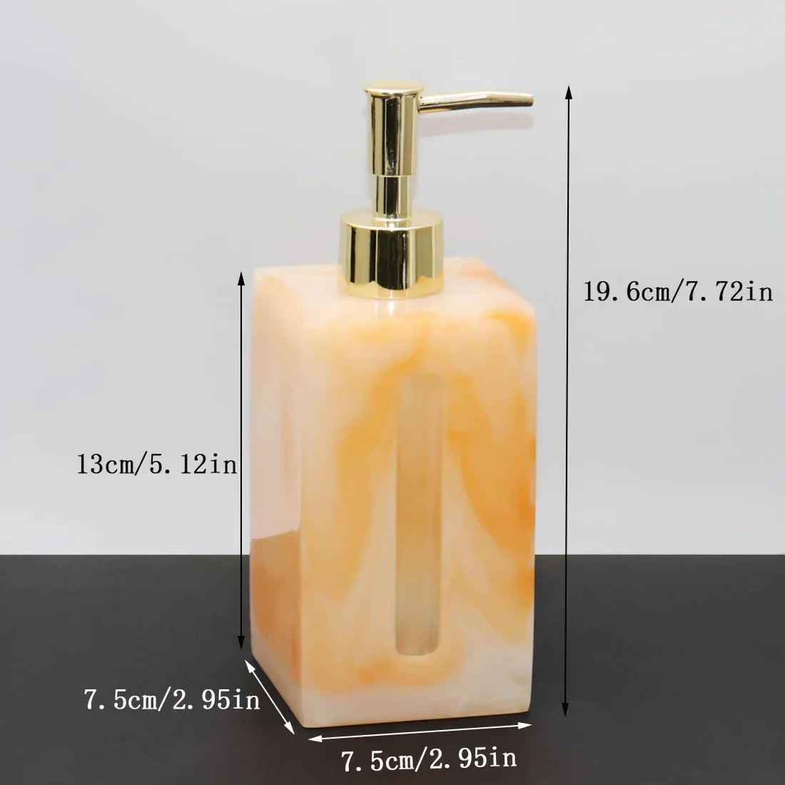Resin Soap Dispenser, Freestanding Countertop Lotion Pump Bottle, Visible Capacity Liquid Hand Soap Dispenser, No Electricity Needed, for Bathroom, Kitchen, Laundry Room, Shampoo, Body Wash, Lotion