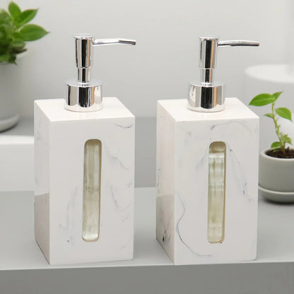 Resin Soap Dispenser, Freestanding Countertop Lotion Pump Bottle, Visible Capacity Liquid Hand Soap Dispenser, No Electricity Needed, for Bathroom, Kitchen, Laundry Room, Shampoo, Body Wash, Lotion