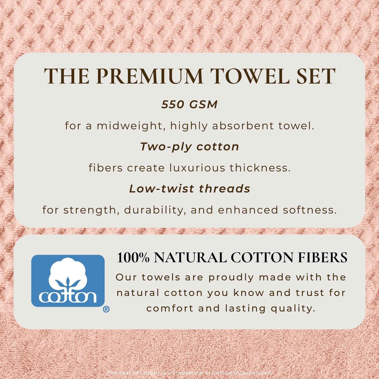 Cotton Diamond Waffle Weave Bath Towel Set - Grayson Collection
