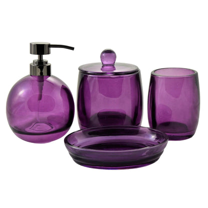 Ruby Glass 4-Piece Bathroom Set - PoshaBella