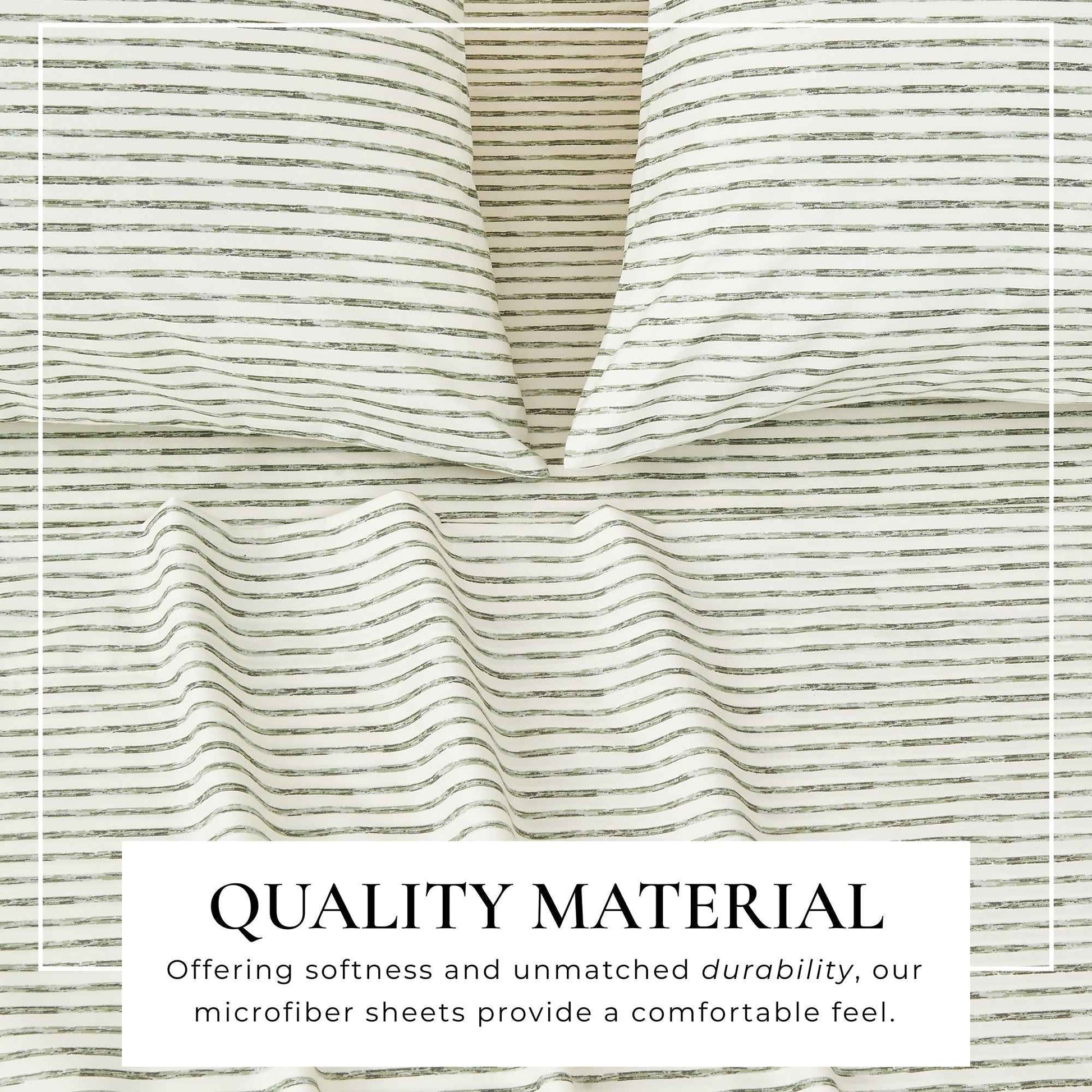 Striped Microfiber Sheet Set - Evette Collection