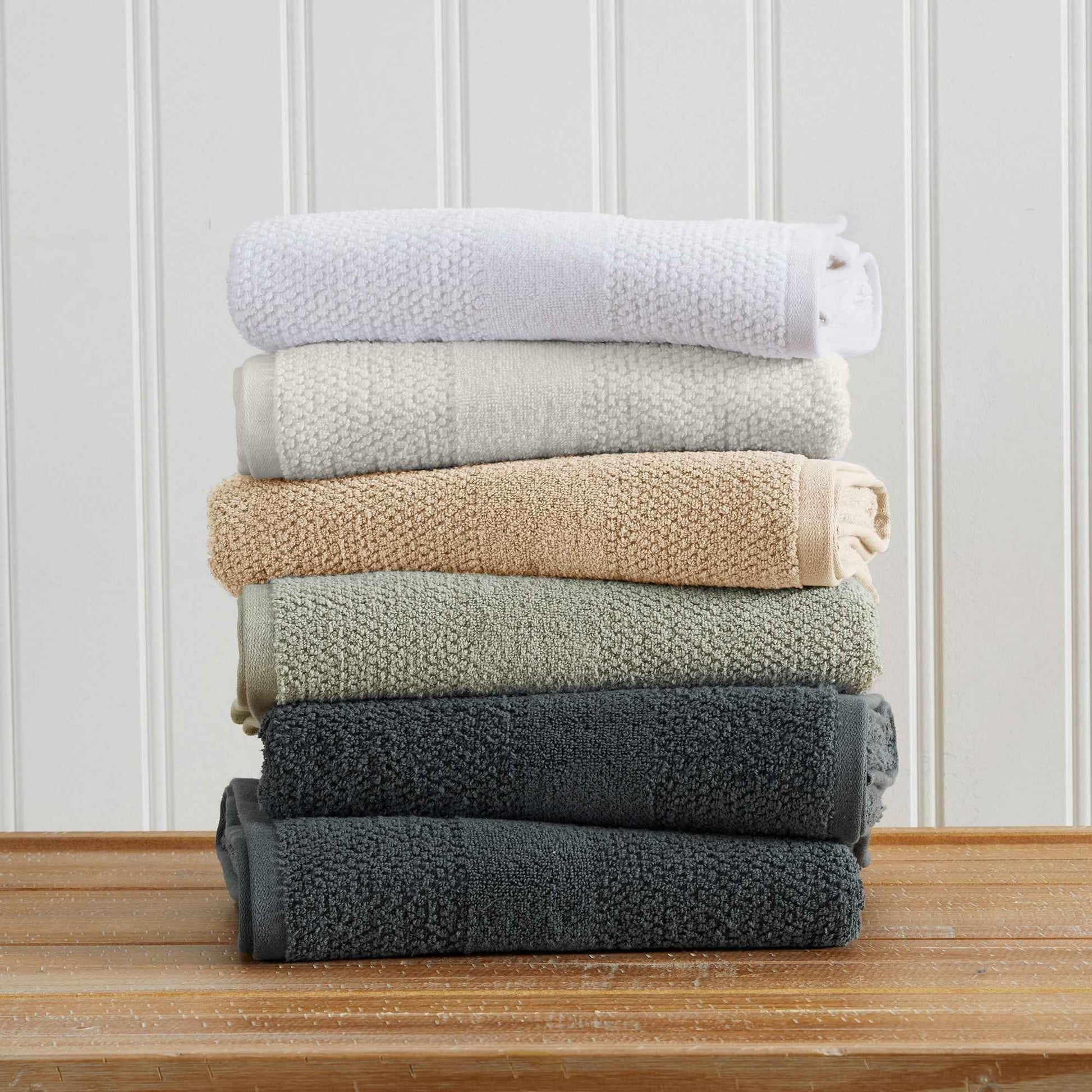 100% Cotton Woven Texture Bath Towel Set - Marbella Collection