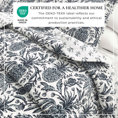 Coastal Printed Cotton Quilt Set - Bernice Collection