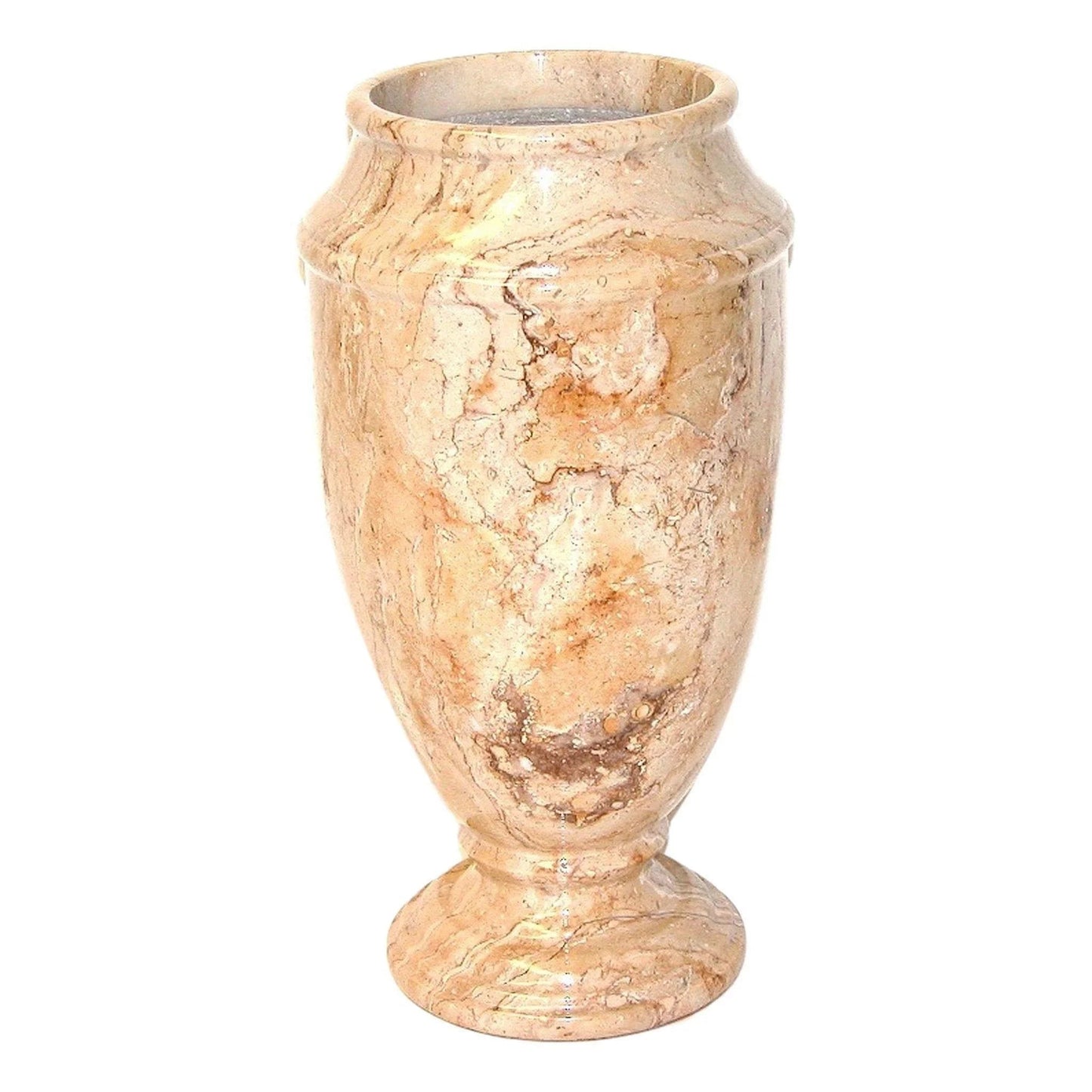 Sahara Beige Marble 13-inches Tall Decorative Vase - PoshaBella